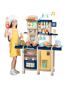 Juego de Cocina para Niños Sandinrayli 65 Piezas Azul