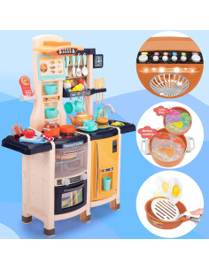 Juego de Cocina para Niños Sandinrayli 65 Piezas Azul 2