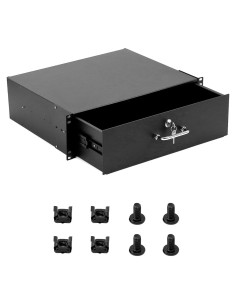 Cajón de Servidor 3U QWORK Montable en Rack Negro