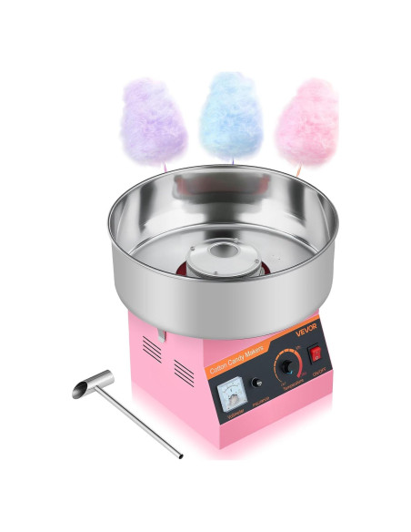 Máquina de Algodón de Azúcar VEVOR 1000W 15" Rosa