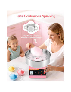 Máquina de Algodón de Azúcar VEVOR 1000W 15" Rosa 2