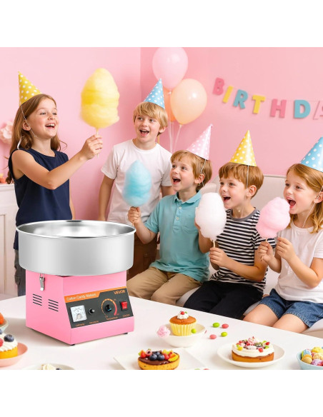 Máquina de Algodón de Azúcar VEVOR 1000W 15" Rosa