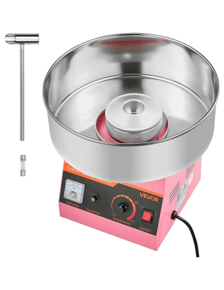 Máquina de Algodón de Azúcar VEVOR 1000W 15" Rosa
