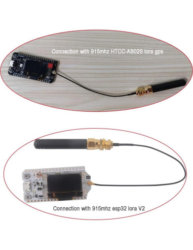 4 Antenas LoRa 915MHz 5dBi DIYmalls con Conector IPEX