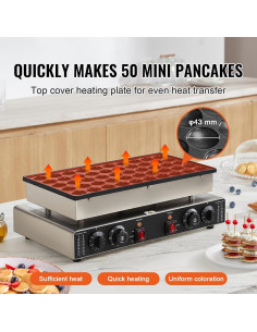 Hacedor de Panqueques Holandeses HappyBuy PC-50 1700W 50PCS 2