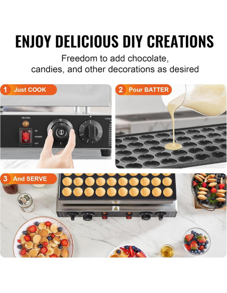 Hacedor de Panqueques Holandeses HappyBuy PC-50 1700W 50PCS