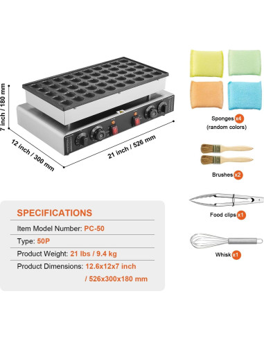 Hacedor de Panqueques Holandeses HappyBuy PC-50 1700W 50PCS