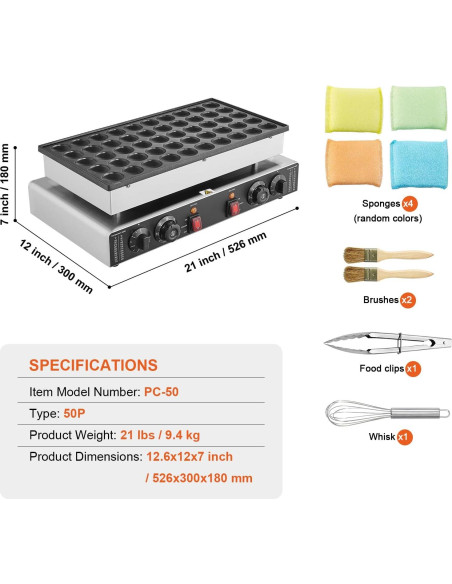 Hacedor de Panqueques Holandeses HappyBuy PC-50 1700W 50PCS