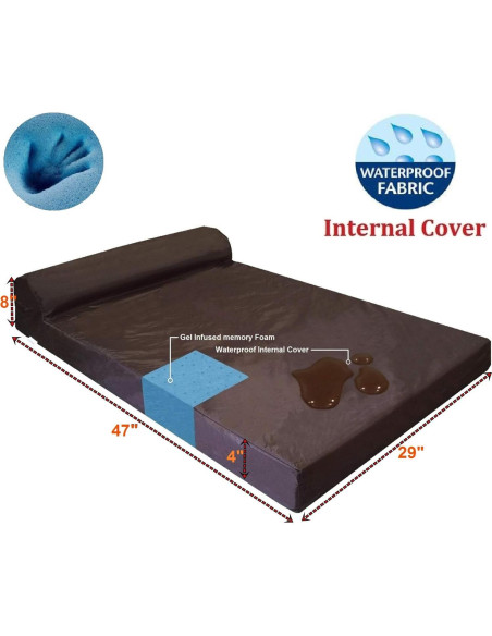 Cama ortopédica para perros Dogbed4less XL 119x73cm viscoelástica