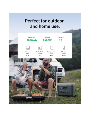 Generador Solar Portátil GROWATT INFINITY 2000 PRO 2400W