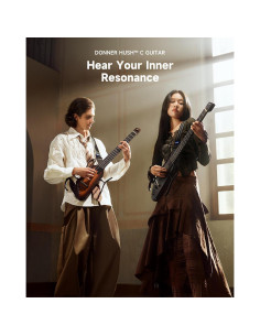 Guitarra Clásica Eléctrica Donner HUSH C Nylon 6 Cuerdas - Negro 2