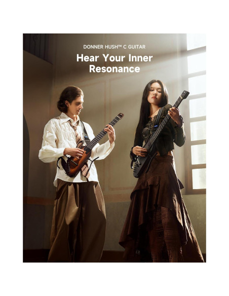 Guitarra Clásica Eléctrica Donner HUSH C Nylon 6 Cuerdas - Negro