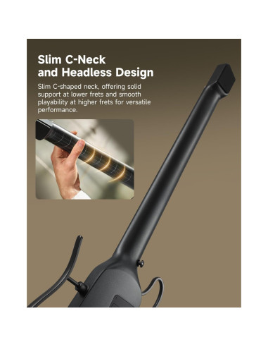 Guitarra Clásica Eléctrica Donner HUSH C Nylon 6 Cuerdas - Negro