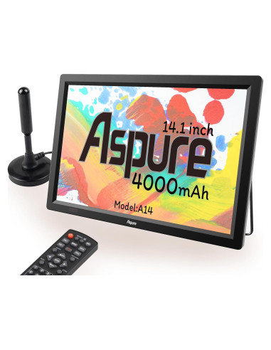 Televisor LED portátil LEADSTAR 14" HD con batería y USB