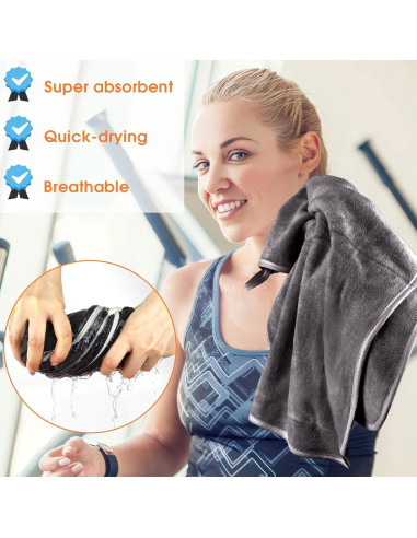 Paquete de 3 Toallas de Gimnasio Hoiny Microfibra 76x36 cm