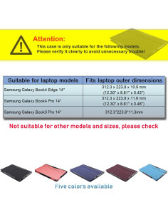 Funda para Laptop LIMIYUE 14" Cuero PU Rosa para Samsung 2