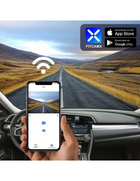 Cámara de Salpicadero Fitcamx 4K Frontal + 1080P Trasera para Honda Civic 2016-2021 & Insight 2019-2022