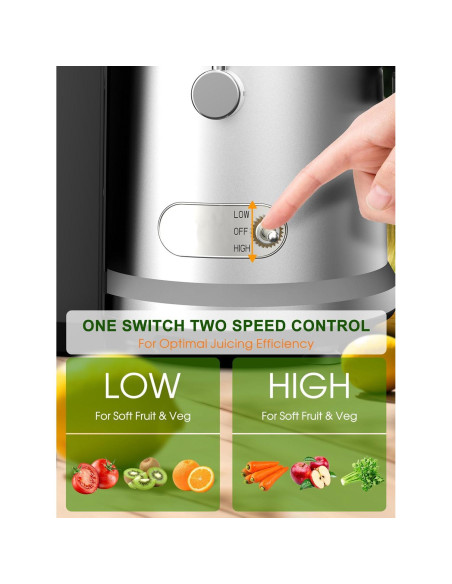 Extractor de Jugo Bestome 1200W Doble Velocidad 1.04L