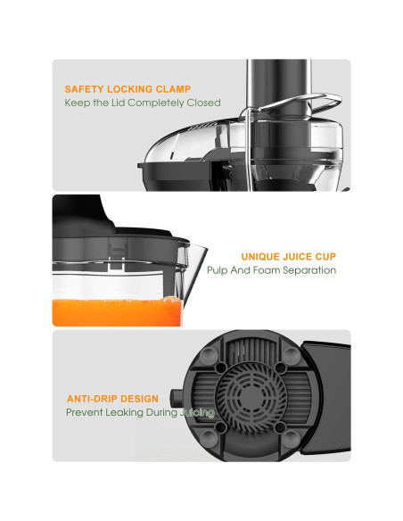 Extractor de Jugo Bestome 1200W Doble Velocidad 1.04L