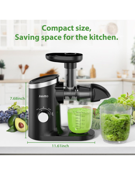 Extractor de Jugo Horizontal Aeitto Clásico 600ml Negro