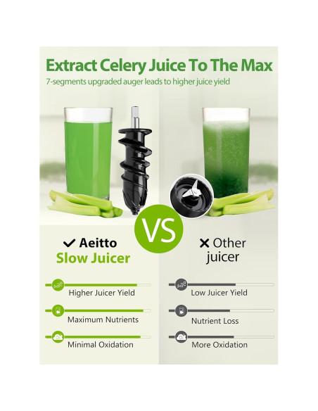 Extractor de Jugo Horizontal Aeitto Clásico 600ml Negro