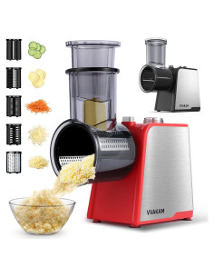 Rallador Eléctrico 5-en-1 VVAKAM 300W para Queso y Verduras
