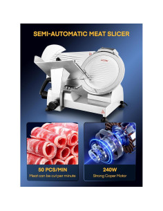 Cortadora de Carne FOHERE B250B 240W 10" Acero Inoxidable 2