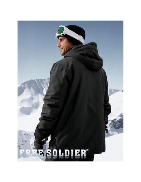 Chaqueta de Esquí Impermeable Free Soldier para Hombres - Forrada
