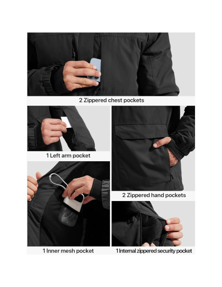 Chaqueta de Esquí Impermeable Free Soldier para Hombres - Forrada