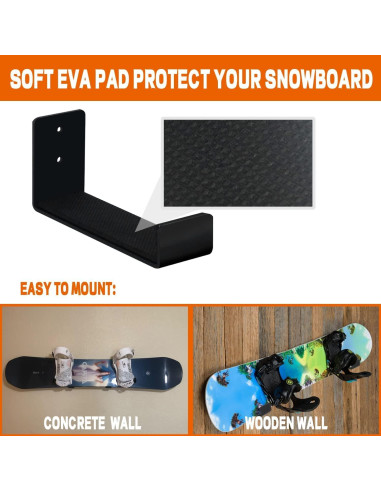 Soporte de Pared para Snowboard Poskad - Aluminio Minimalista