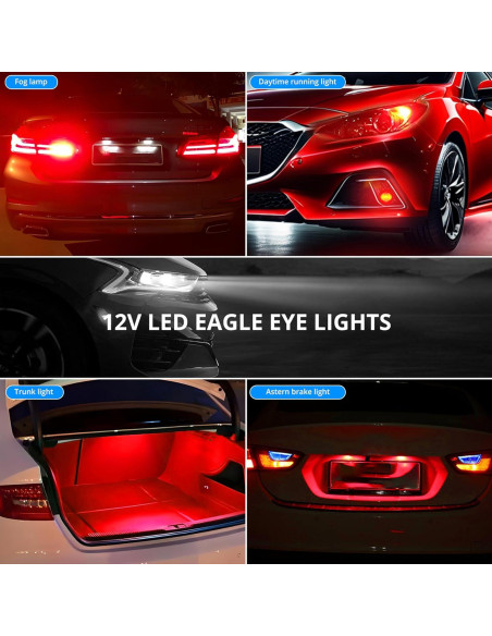 4 Piezas Luz Ojo de Águila LED JRQLOV 23mm Rojo 2.5W DC12V