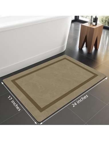 Alfombrilla de Baño Antideslizante Chakme Beige 61x41 cm