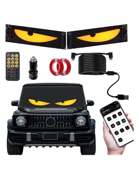 Ojos LED Diabólicos RAOZBE 15x4" Programables para Coche