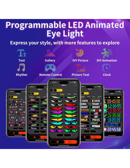 Ojos LED Diabólicos RAOZBE 15x4" Programables para Coche