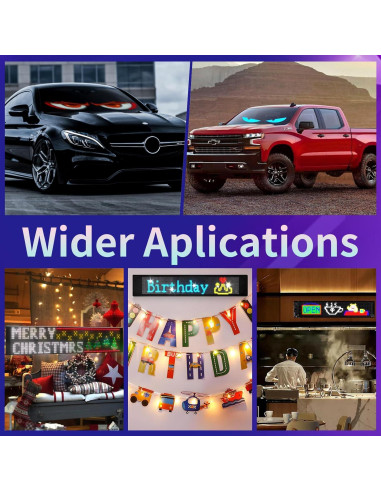 Ojos LED Diabólicos RAOZBE 15x4" Programables para Coche