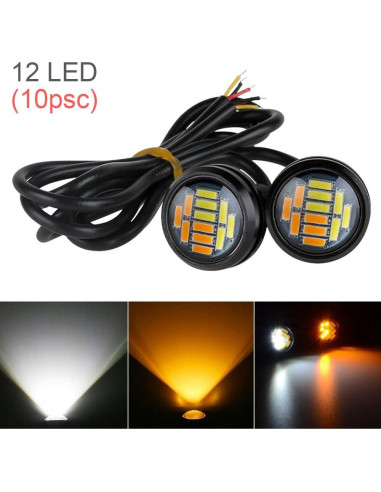 10 Bombillas LED DriSentri 23mm Doble Color Blanca Amarilla