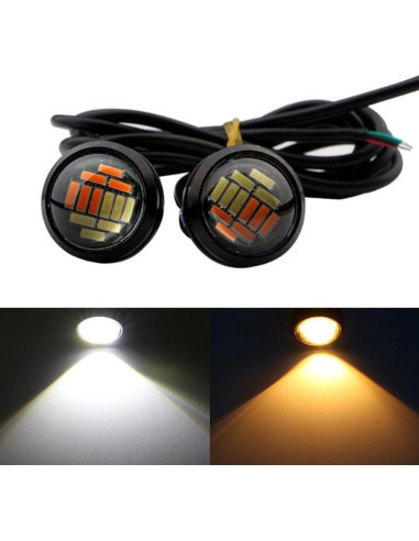 10 Bombillas LED DriSentri 23mm Doble Color Blanca Amarilla