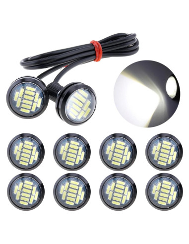 Luces LED DriSentri 10Pcs 23mm Alta Potencia 12V Blanca