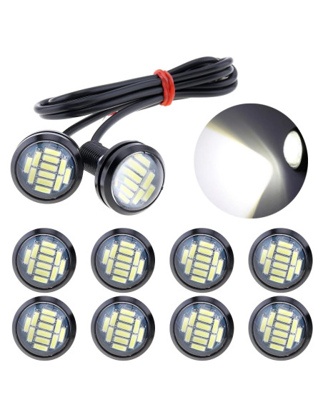 Luces LED DriSentri 10Pcs 23mm Alta Potencia 12V Blanca