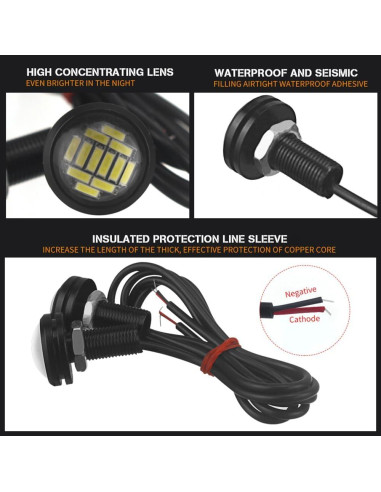 Luces LED DriSentri 10Pcs 23mm Alta Potencia 12V Blanca