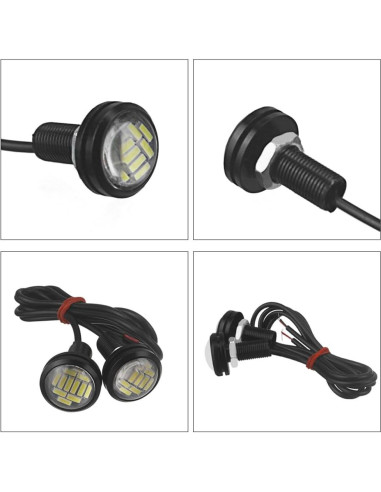 Luces LED DriSentri 10Pcs 23mm Alta Potencia 12V Blanca