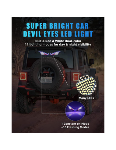 Luces LED Ojos del Diablo DYNVEX Azul para Vehículos 2 PCS