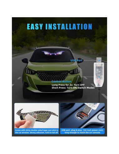 Luces LED Ojos del Diablo DYNVEX Azul para Vehículos 2 PCS