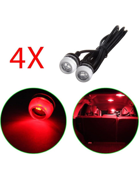 Luz LED Niebla ECCPP 18mm Roja para Acura y Audi 2015