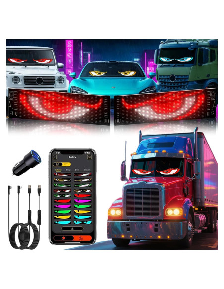 Ojos LED Dinámicos Programables YOUBISON 5x23" para Autos