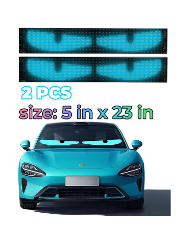 Ojos LED Dinámicos Programables YOUBISON 5x23" para Autos