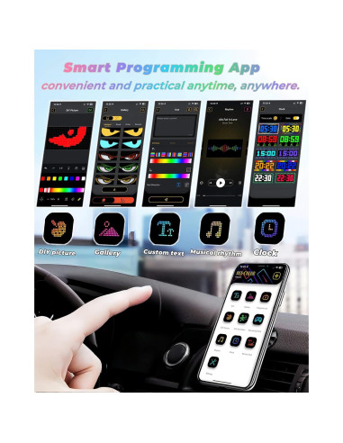 Ojos LED Dinámicos Programables YOUBISON 5x23" para Autos