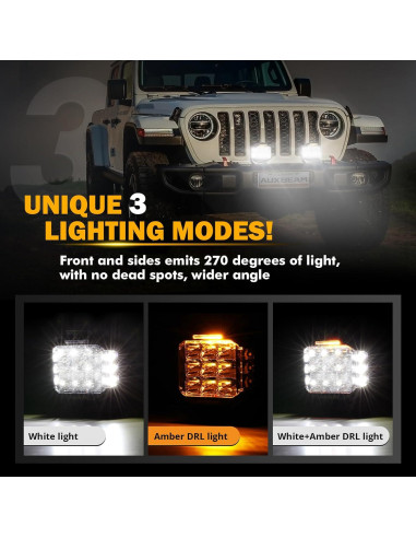 Luz Pod LED Auxbeam 5" 168W DRL Ámbar IP68 16440LM