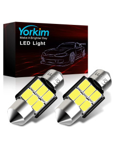 Bombillas LED Festoon Yorkim 31mm 12V Blancas Paquete de 2