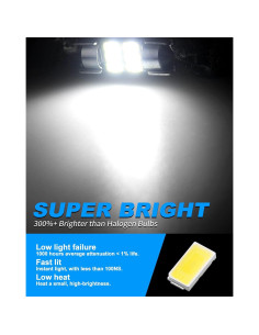 Bombillas LED Festoon Yorkim 31mm 12V Blancas Paquete de 2 2